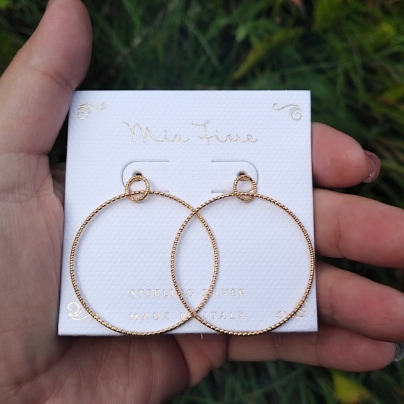Mia Fiore Gold Plated Circle Earring NWT - Picture 2 of 6